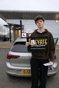 Successful pupil with Elevte Driving School after passing his driving test at Colwick Driving Test Center serving Gedling and NG4