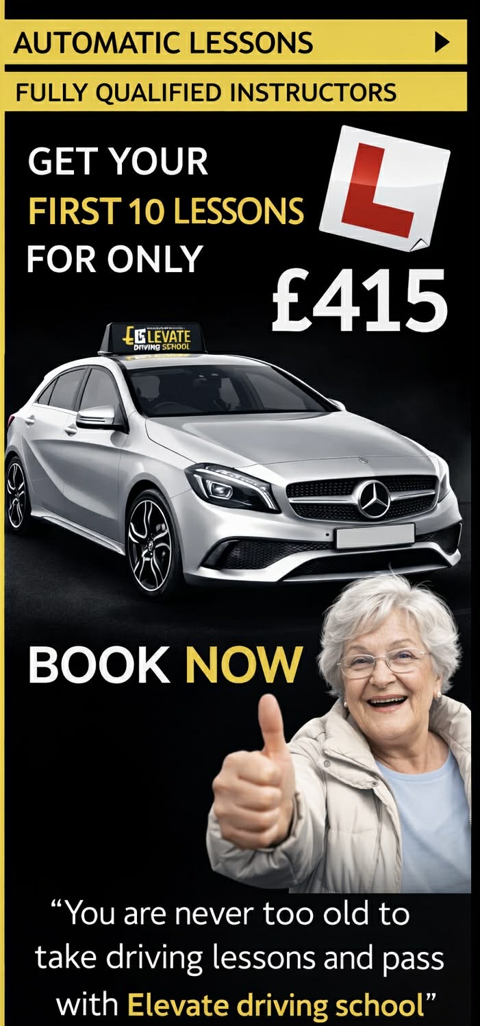 Automatic driving lessons in Nottingham £415 – Elevate Driving School automatic instructors