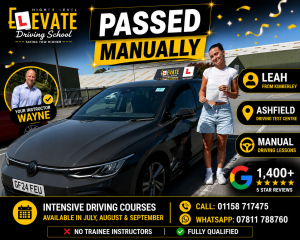 Driving Instructors in Kimberley – Leah from Kimberley passed manually at Ashfield Driving Test Centre with Fully Qualified Instructor Wayne from Elevate Driving School
