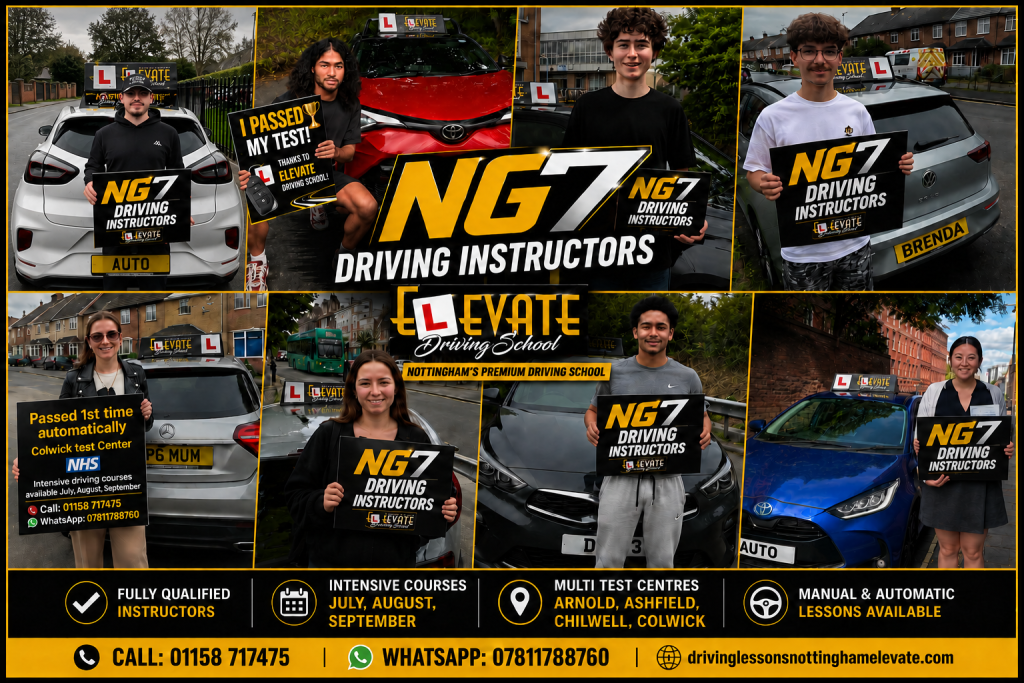 Driving Instructors in NG7 Nottingham with Elevate Driving School learner driver after passing driving test