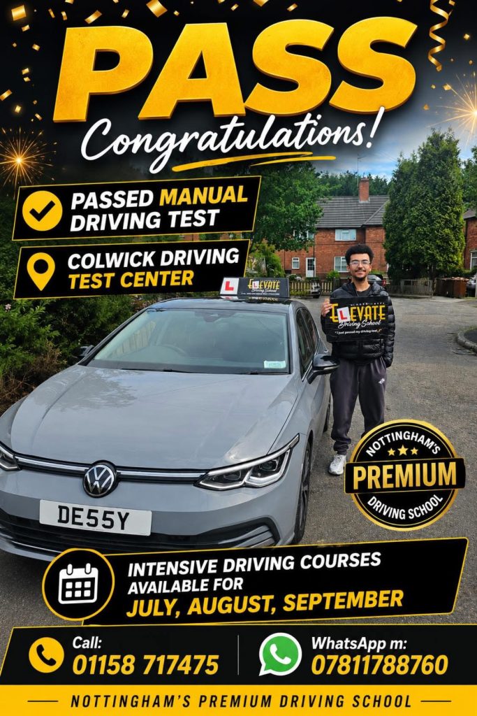 Driving instructor with learner driver during driving lessons in St Ann’s Nottingham