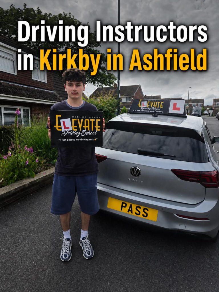 Driving instructor with learner driver in Kirkby in Ashfield