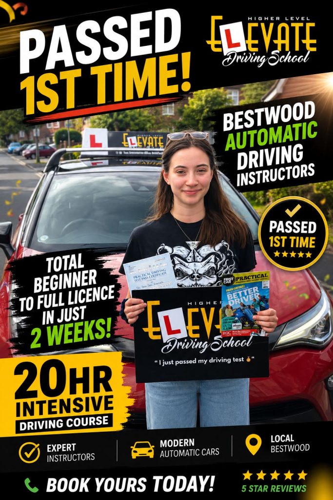 Automatic Driving Lessons Bestwood with Elevate Driving School