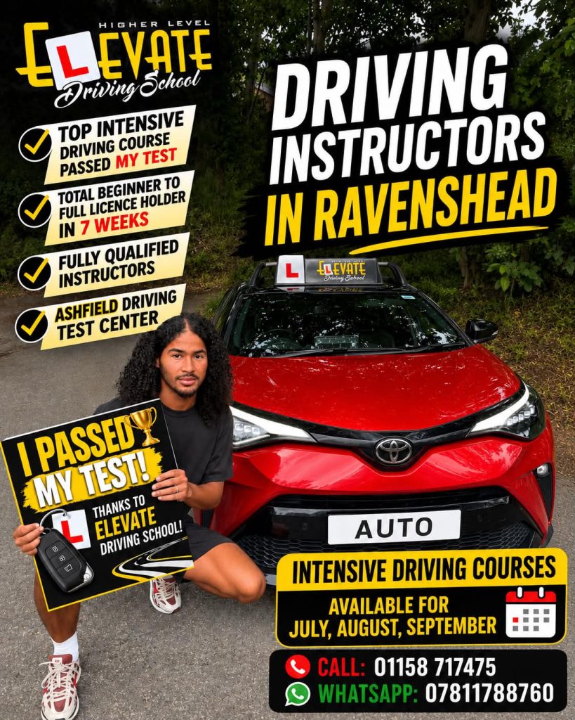 Driving instructor providing driving lessons in Ravenshead Nottinghamshire