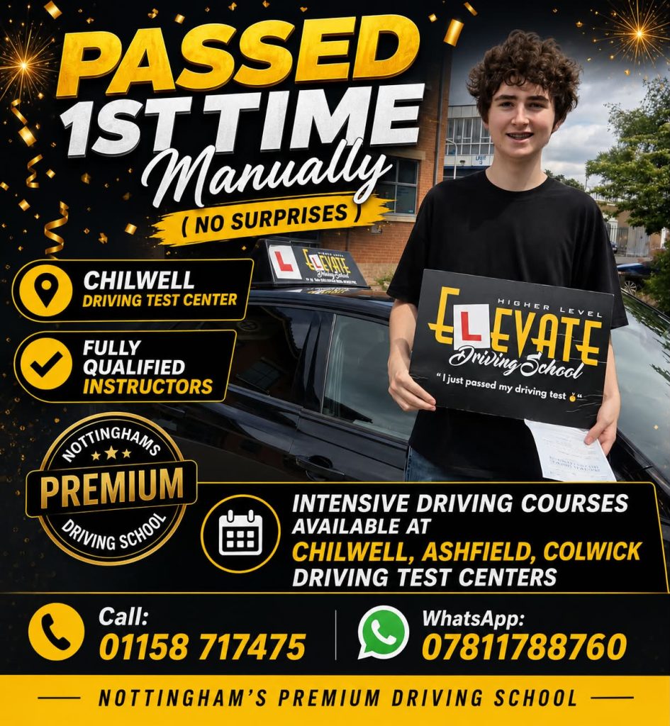 Nuthall driving instructors providing manual and automatic driving lessons in Nottingham
