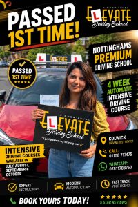 Automatic driving lessons in Mapperley Nottingham with Elevate Driving School