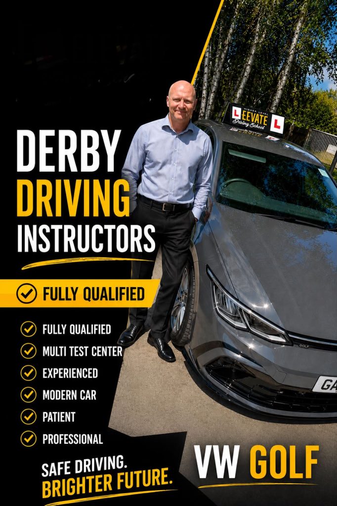 Derby driving instructors with fully qualified Elevate instructor and VW Golf