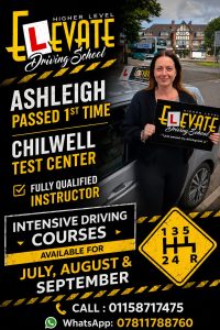 Driving Lessons Borrowash | Ashleigh from Aspley passing her driving test first time at Chilwell Driving Test Centre with Elevate Driving School